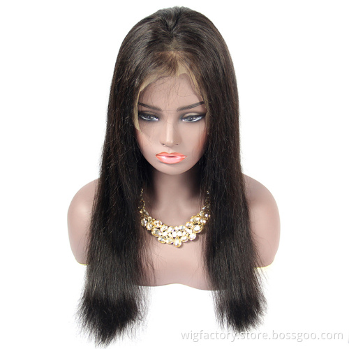Customizable private label cuticle aligned virgin human hair wigs straight,cheap part anywhere indian hair wig full lace